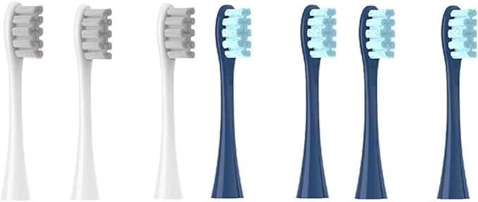 Brush Heads for Soft Toothbrush Bristle 7pcs Replacement(3Grey 4Dark Blue)