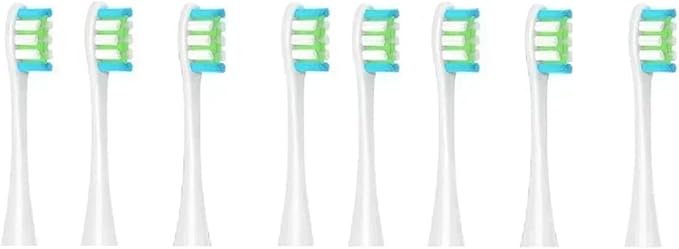 Replacement Brush HeadsCompatible for Oclean X/X PRO/Air 2 /SE / Z1/ F1/ OneDuPont Deep Cleaning Nozzles Sonic Soft(8pcs Blue Green)