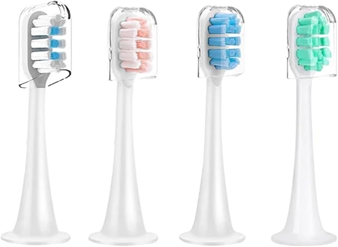 4pcs Replacement Brush Heads ForCompatible for Xiaomi Mijia T300 T301 T500 Sonic Electric Toothbrush Head Soft Bristle Nozzles(5)