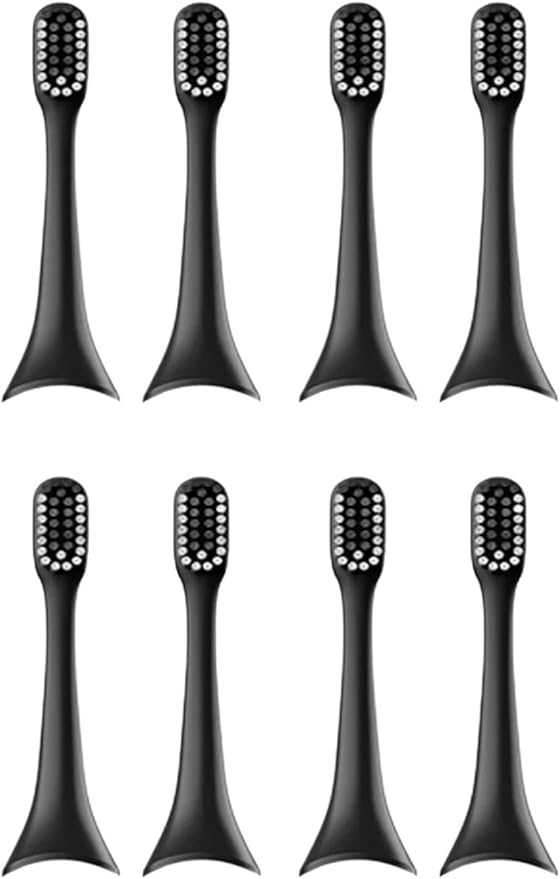 8pcs Replacement Toothbrush Head Compatible for ENCHEN Aurora t+/T2 Accessories Adult Nozzle(8pcs Black)