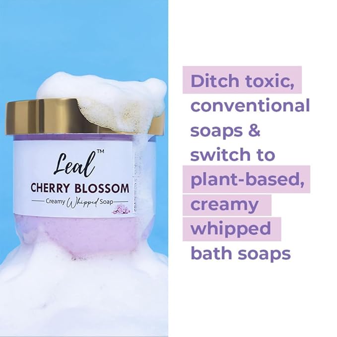 BEMT Whipped Soap – Cherry Blossom Scented Foaming Bath Cream with Shea Butter &amp Grapeseed Oil Gentle Body Cleanser for Daily Use – 160 g