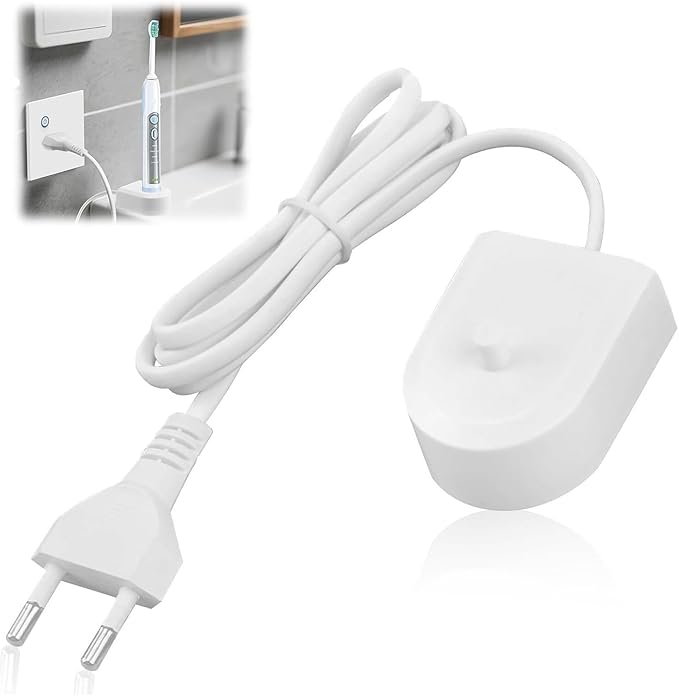 Charger Base Compatible for Philips Sonicare Electric Toothbrush HX3000 HX6000 HX8000 HX9000 Series Waterproof Power Cord(1 PCS US)