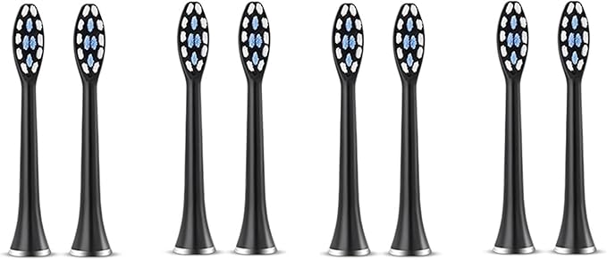 Compatible for SUBORT S7 Brush Heads Electric Toothbrush Replacement(8 Black Brush Head)