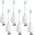 Replacement Electric Toothbrush Heads Compatible with Philips Sonicare E-Series HX7001 HX7022 HX-7002 HX7002 HX9500 HX9552 HX9553 HX9562(6 PCS White)