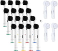 Replacement Toothbrush Heads Compatible For Oral B Compatible For Braun Electric Toothbrushes Black Bamboo-Charcoal Infused Bristles Refills(16 heads and 2 caps)
