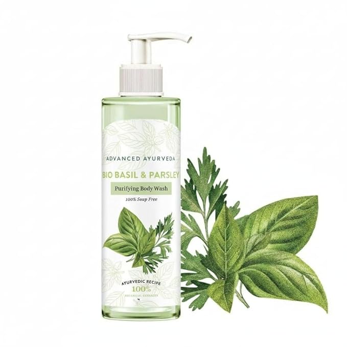 Basil &amp Parsley Revitalizing Body Wash | Soften Skin | Provides Natural Beauty | Deeply Cleanses | 100% Botanical Extracts | Suitable for All Skin Types | 200ml | 6.76 Fl Oz