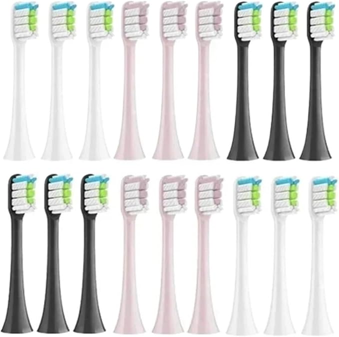 Sonic Electric Toothbrush Heads Compatible for Xiaomi SOOCAS X3 X5 X3U X1 V1 V2 Replacement Nozzles with Anti-dust Cap(3White 4Black)