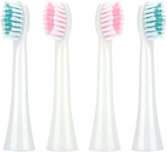 Replacement Toothbrush Heads Compatible For Jianpai 011 Sonic Electric Toothbrush Soft DuPont Bristles Nozzles(4PCS PINK)