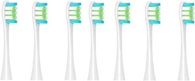Compatible for Oclean Flow/X/X PRO/ Z1/ F1/ One/Air 2 /SE Brush Heads Soft Sonic Toothbrush Vacuum Bristle 7pcs Replacement(7pcs Wgreen)