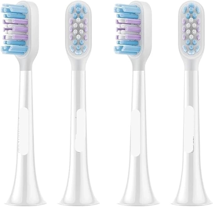 2/4 PCS Compatible for Mijia T501/T501C Toothbrush Heads(4pcs White)