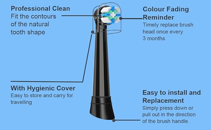 Brush Heads Compatible with Oral B IO 2/3/4/5/6/7/8/9/10/Deep Clean Series Electric Toothbrush IO Toothbrush Heads (12 Black/White)