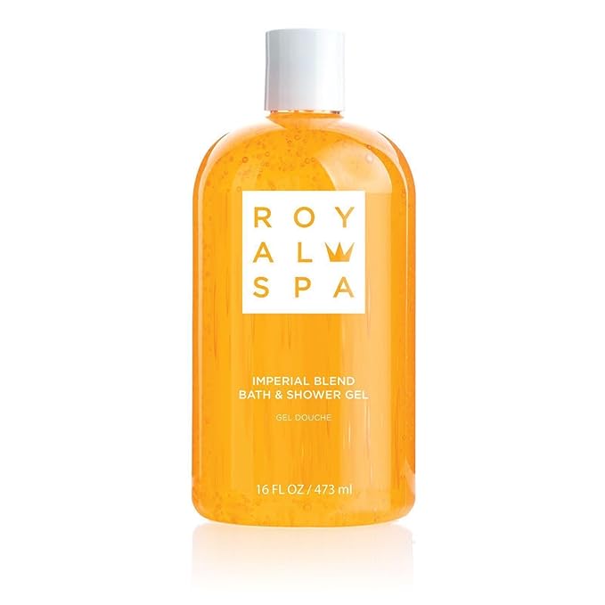 Royal Spa® Imperial Blend Bath &amp Shower Gel - Luxurious Moisturizing Body Wash - Vitamin A &amp E Beads Silky Skin Revitalizer - Soap-Free Cleanser for Supple Refreshed Skin - Single Bottle (16