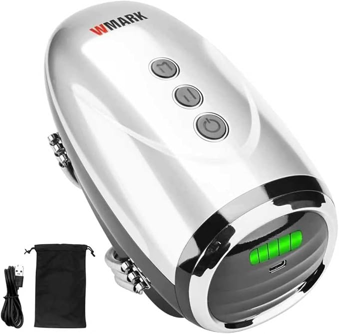 WMARK Barber Massager/Cordless HandheldMassager Charge Neck/Legs/Hand/FaceMassager 2 Massage Nodes 2600AMHSilver