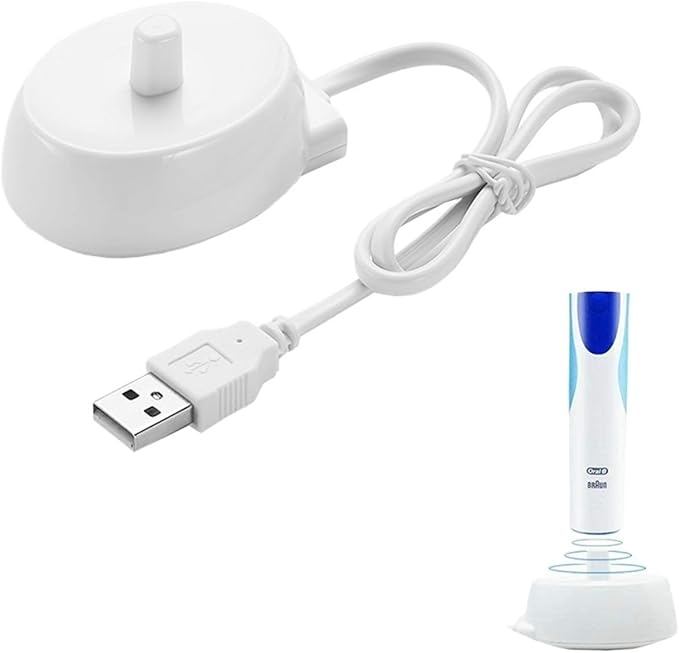 USB Travel Charger Dock 3757 Electric Toothbrush Charging CradleCompatible for Braun Oral B Series D12 D20 D16 Toothbrush Charging Stand