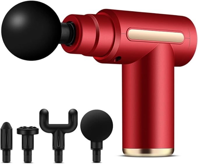 Massage Gun Portable Deep Tissue Percussion Massager for Athletes Pain Relief 10 Speeds 4 Replacement Heads