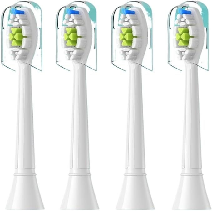 4/8pcs Replacement Toothbrush Heads Compatible with Philips Sonicare Soft Electric Brush Head 4100 6500 6100 7500 5(4pcs White)