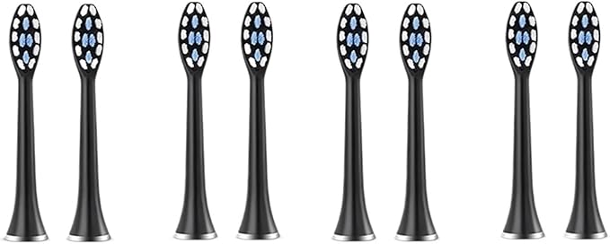 Compatible for SUBORTS7 Electric Toothbrush Accessories Replacement Heads(8 Black Brush Head)