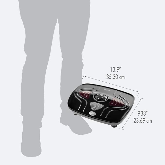 HoMedics Vibration Foot Massager – Heated Portable Foot Massager Machine Soothing Heat with Multi-Point Sensations and Toe-Touch Control