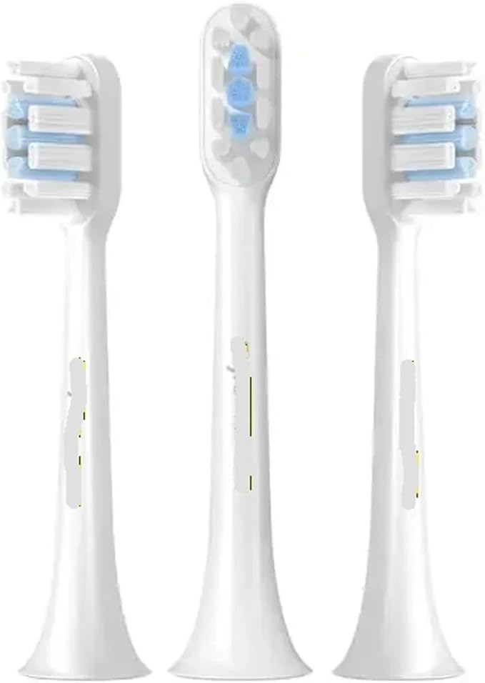 Compatible for Mijia Electric Toothbrush Head T100 T200 T300 T301 T302 T700 Replacement Heads Soft Bristle Brush(3pcs White T301 T302)