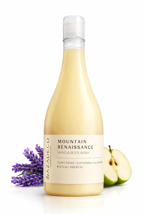 Mountain Renaissance Castile Soap &amp Body Wash | Plant Based Botanical Organic | Shea Butter Vitamin E and Apple Extract | Moisturize Dry and Sensitive Skin | Made in The USA - 14.5 oz