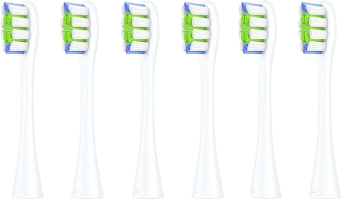 6 Pcs Replacement Brush HeadsCompatible for OcleanFlow/X PRO Elite/X /F1/Z1/One/ Air2 Sonic Electric Toothbrush
