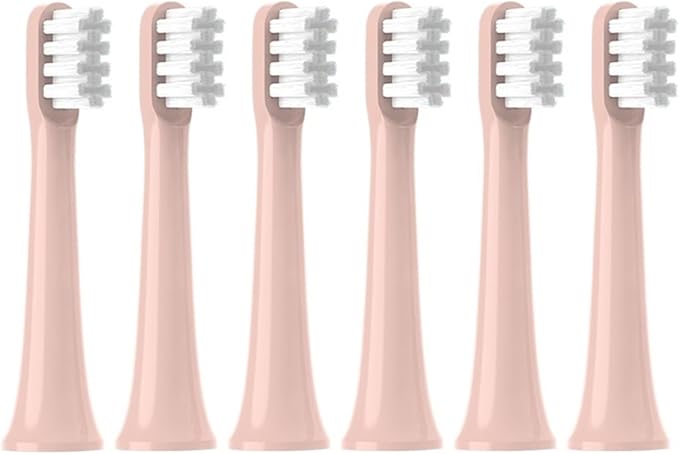4/6PCS Brush HeadsCompatible for T100 Soft Bristle Vacuum Nozzles Refills Electric Toothbrush Head(6white)