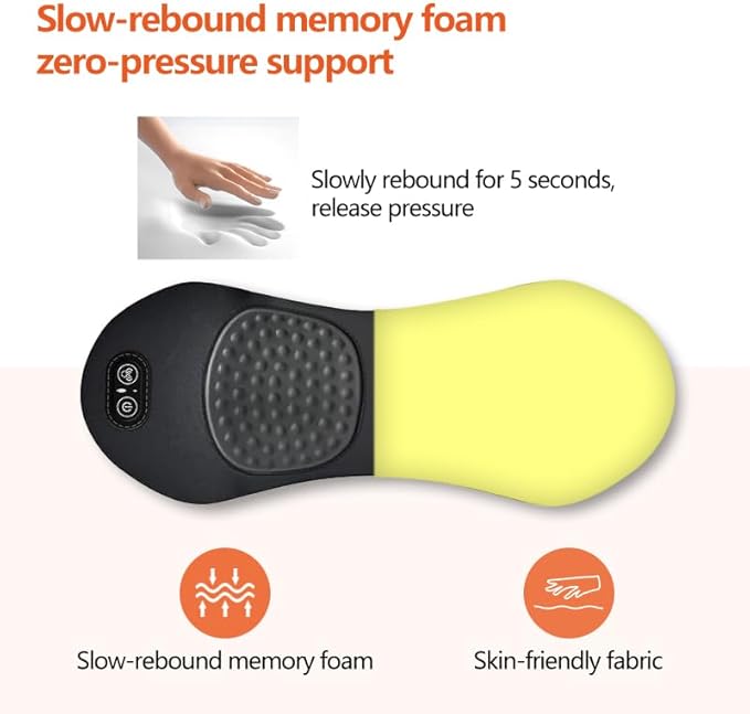 Smooth Spine Triple Fusion Back Massager for Sciatica Pain Relief 3-in-1 Lumbar Traction Device with Heat and Vibration Lower Back Stretcher for Office Chair &amp Car Support