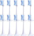 4/10Pcs/SetCompatible for T300/T500 Replacement Brush Heads Electric Toothbrush Protect Soft Nozzles Bristle(10Blue-L)