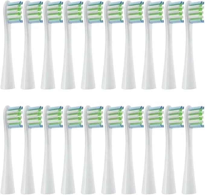 10/20X Replacement Brush HeadsCompatible for OcleanX/X PRO/ Z1/ F1/ One/Air 2 /SE Sonic Electric Toothbrush Soft Dupont Bristle Nozzles(20pcs White)