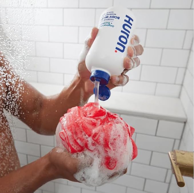 Huron Men’s Body Wash Hydrating Daily Cleanser with Sea Salt + Driftwood Scent 30.3 Fl Oz Moisturizing Shower Gel non-toxic Phthalate-Free Clean Ingredients for Men.