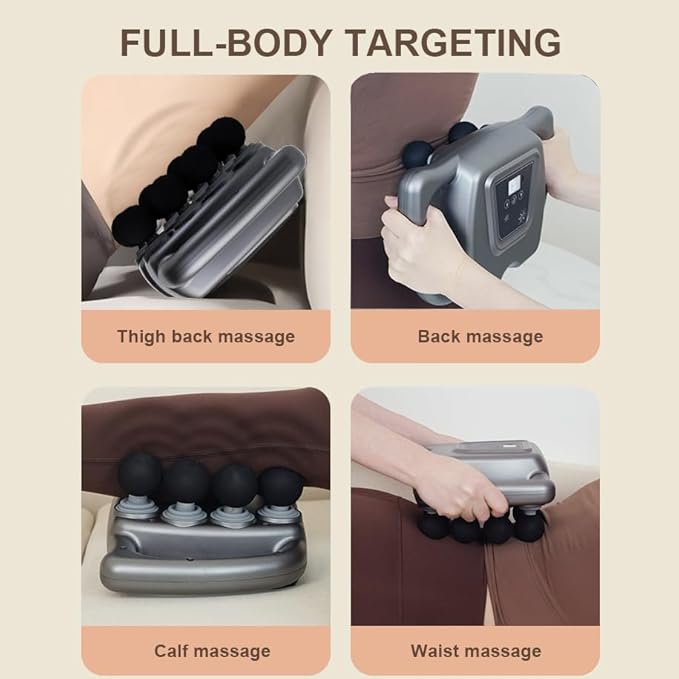 Quiet Deep Tissue Massage Gun for Muscle Relief 16-Head Back Massager with Pure Copper Motor Low-Noise Percussion Muscle Massager for Neck Shoulder &amp Legs