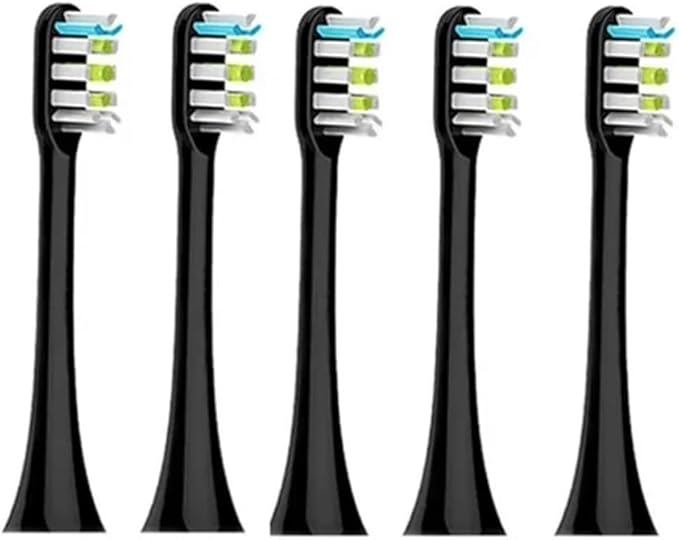 Compatible for Xiaomi SOOCAS Brush Head X3 X5 X3U X1 V1 V2 SOOCARE Replacement Bristle Sonic Electric Nozzles(5pcs Black)
