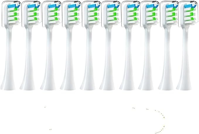 10PCS Replacement Brush Heads Compatible for SOOCAS X3/X3U/X5 Toothbrush Soft Suitable Vacuum Bristle Nozzles(10pcs White)
