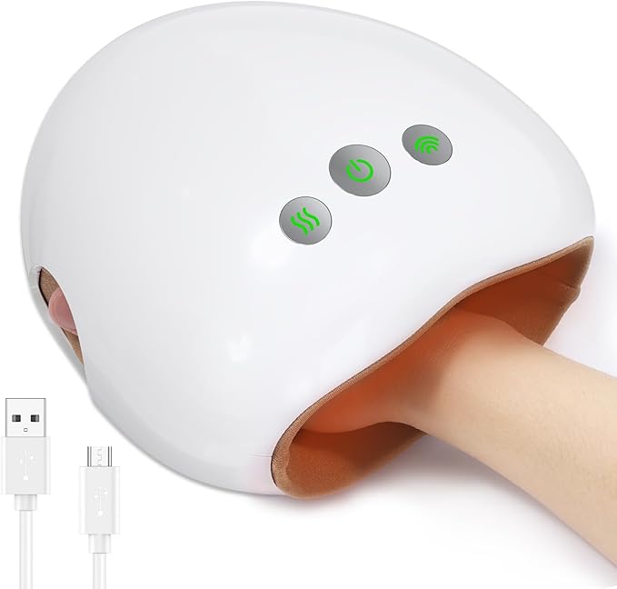 LOFICOPER Electric Hand Massager Cordless Hand Massager with Heat and Compression 3 Intensity Levels Rechargeable Hand Massage Tool for Men Women Relaxation