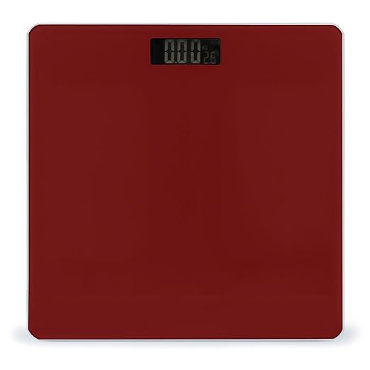 Automatic Switch Digital Bathroom Weighing Scale Smart Scale for Body Weight Brick Red
