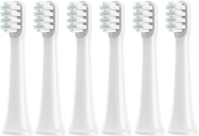 4/6PCS Brush Heads for XIAOMI T100 Soft Dupont Bristle Vacuum Nozzles Refills Electric Toothbrush Head(6white)