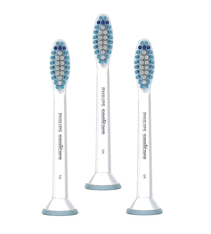 Philips Sonicare Genuine Sensitive Replacement Toothbrush Heads for Sensitive Teeth 3 Brush Heads White HX6053/64