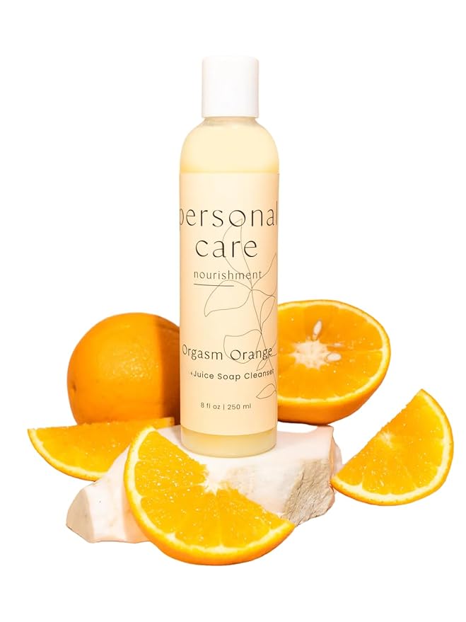 Orange Juice Body Wash – Organic Fruit-Infused Liquid Soap with Olive Oil Coconut Oil &amp Decyl Glucoside – Hydrating Non-Drying Sulfate-Free – 8oz – Juice Body Soap