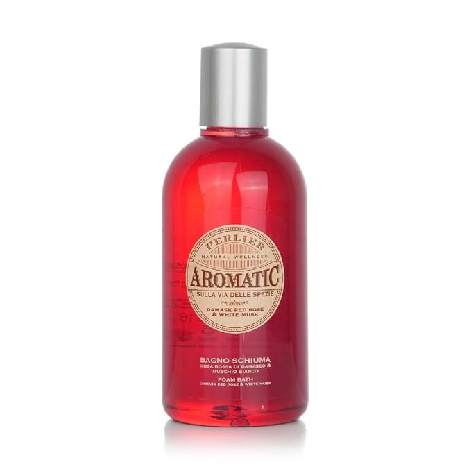 Perlier Aromatic Bagno Schiuma Rosa &amp Mushio Bianco (500 ml) Shower Foam 16.9 fl. oz. Made in Italy [Italian Import]