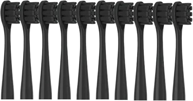10PCS Vacuum Replacement Brush Heads Compatible for Y1S/Y4/U1/U2/U3/P1/P4 Soft Toothbrush Clean Nozzles(10PureBlack)