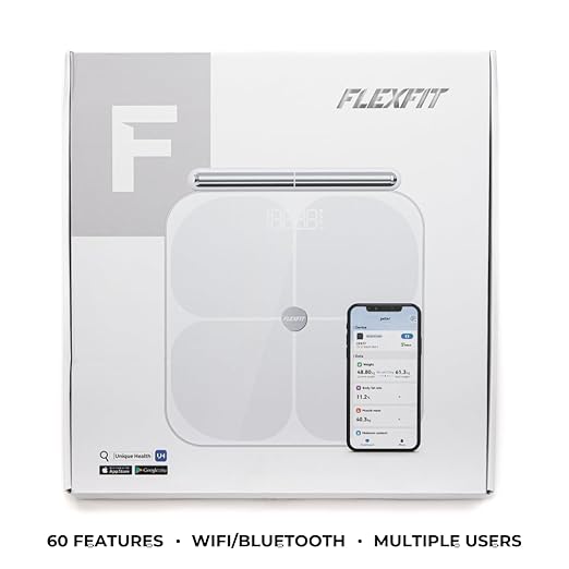 FlexFit Scale for Body Weight and Fat Percentage 8 Electrodes High Precision Digital Scale Accurate Measurement of 56 Body Indicators Bathroom Smart Scales