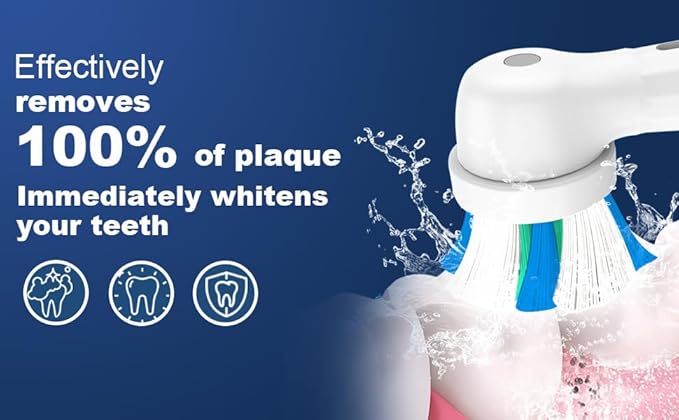 8 Pack Smart Cleaning Replacement Heads Compatible with Oral B iO 2 3 4 5 6 7 8 9 10 Series Electric Toothbrush Brush Heads Compatible with Oral B iO Electric Handles (Black/White)