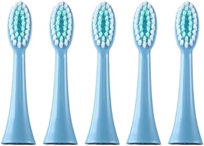 5 Pieces Replacement Brush Heads Electric Toothbrush Teeth Whitening Pattern Soft Head Oral Care(Light Blue)