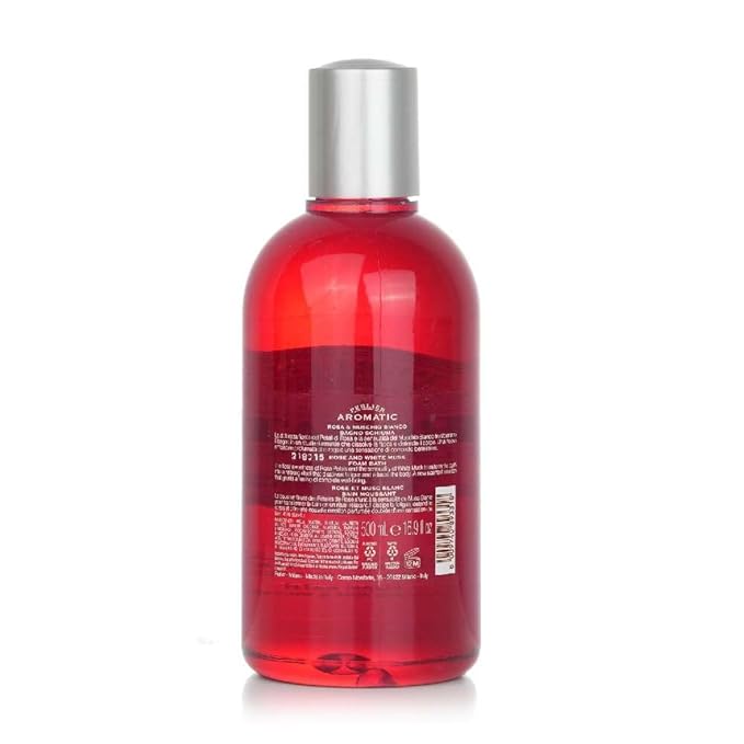 Perlier Aromatic Bagno Schiuma Rosa &amp Mushio Bianco (500 ml) Shower Foam 16.9 fl. oz. Made in Italy [Italian Import]