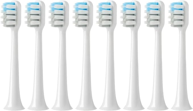 4/8Pcs Compatible for Xiaomi Electric Toothbrush HeadCompatible for Mijia Sonic T200/200C Replacement Brush Head MES606 Soft Bristle(Green 8Pcs)