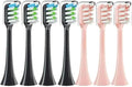 Sonic Electric Toothbrush HeadsCompatible for Xiaomi SOOCAS X3 X5 X3U X1 V1 V2 Replacement Nozzles with Anti-dust Cap(3Pink 4Black)
