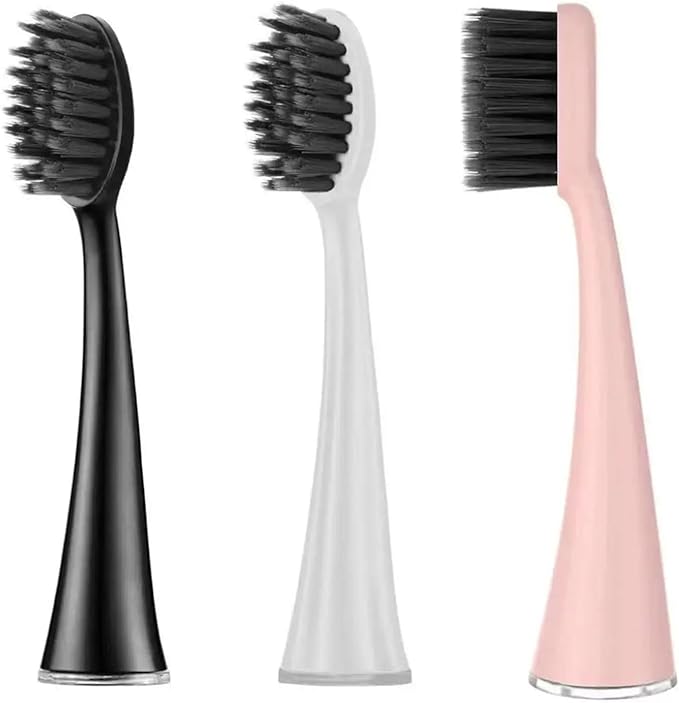 Replacement Toothbrush Head Compatible Compatible for Ordo Sonic+/Sonic Lite Electric Accessories Soft Bristles Nozzles(8pcs Black)