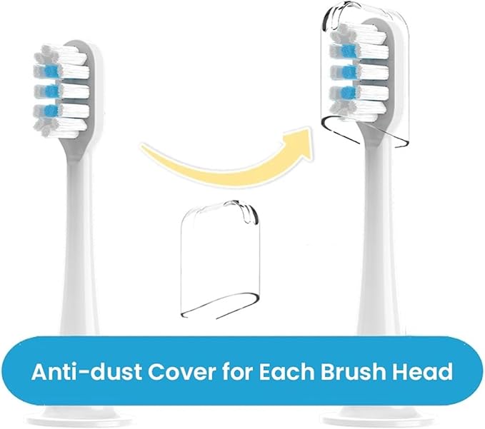 8pcs Replacement Brush HeadsCompatible for T300 T500 T700 Toothbrush Nozzles with Dust Cover Sealed Package Soft Bristle(8pcs Blue)