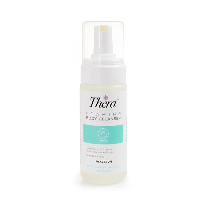 Thera Foaming Body and Hair Cleanser Rinse-Free Exfoliating Foam 5 oz 12 Count