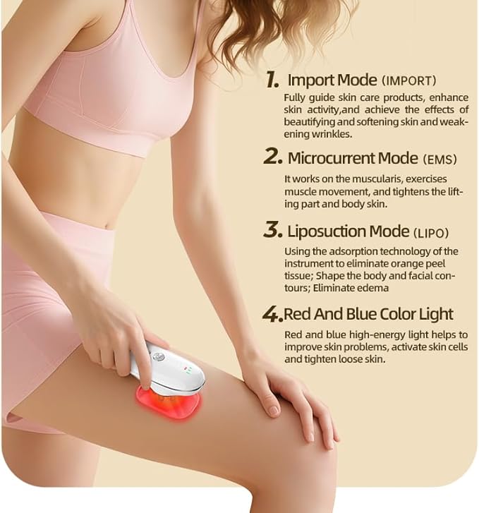 Body Smart Scraping - 4 in 1 Body Sculpting Machine - Best Cellulite Removal Machine- Body SculptorSuitable for Legs Abdomen Arms Love Handles Relieves Muscle Tension and Tightens Skin (White)